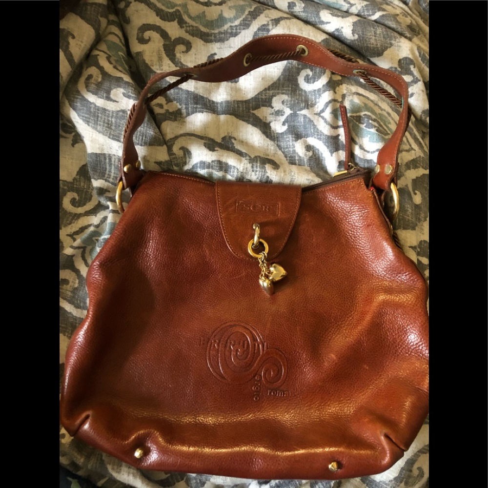 Brown Leather Cerruti handbag